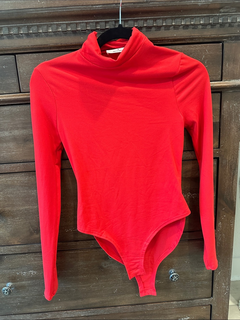 Zenana Outfitters Red Long-Sleeve Turtleneck Bodysuit